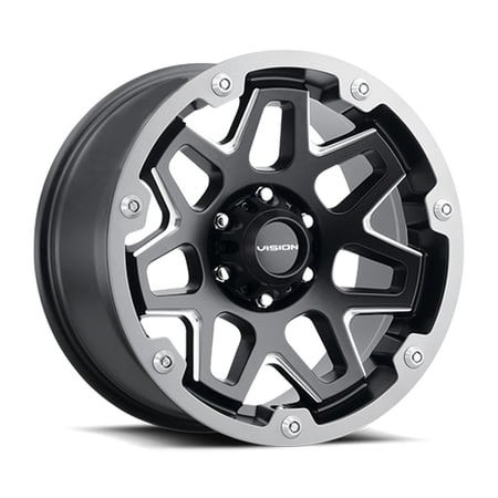 18x9 Vision 416 Se7en Satin Black Milled Spoke Wheel 5x5 (12mm)