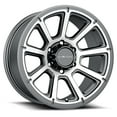 thumbnail image 1 of 18" Vision 353 Turbine Gunmetal Machined Face Wheel 18x9 6x5.5 Truck Rim 18mm, 1 of 2