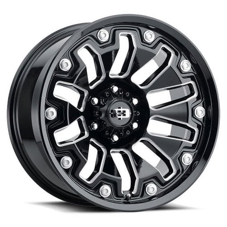 18x9 Vision Off-Road 362 Armor Gloss Blk Milled Wheel 5x4.5 (12mm)