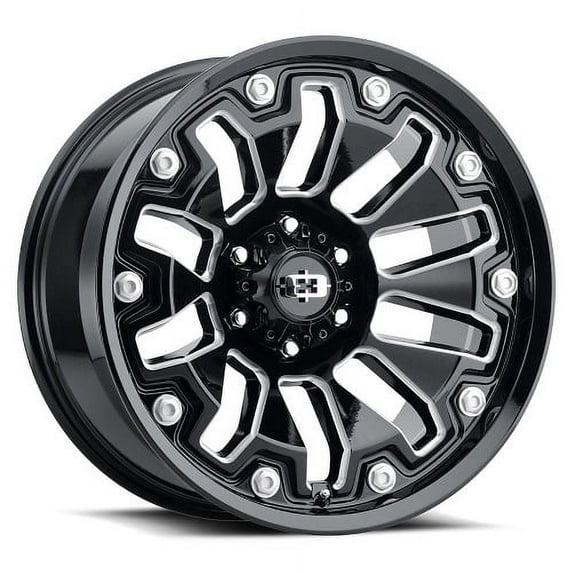 18x9 Vision Off-Road 362 Armor Gloss Blk Milled Wheel 5x4.5 (12mm)