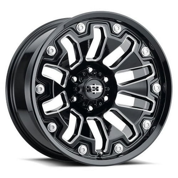 18x9 Vision Off-Road 362 Armor Gloss Blk Milled Wheel 5x5 (12mm)