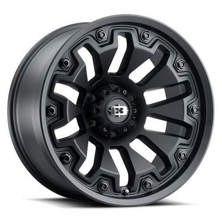 18" Vision Off-Road 362 Armor Satin Black Wheel 18x9 6x5.5 Lifted Rim -12mm