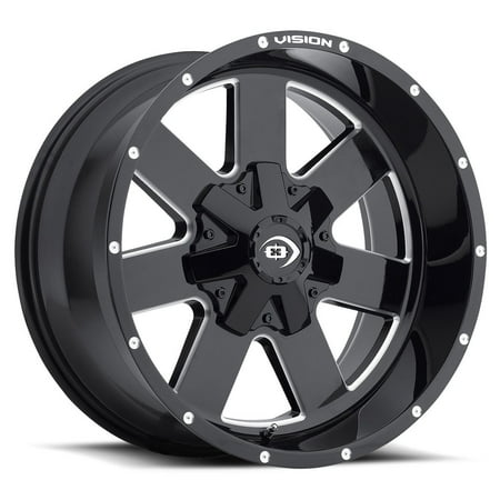 18x9 Vision Off-Road 411 Arc Gloss Blk Milled Wheel 6x135 (12mm)
