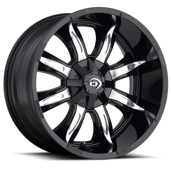 18" Vision Off-Road 423 Manic Gloss Black Machined Wheel 18x9 8x170 Rim -12mm