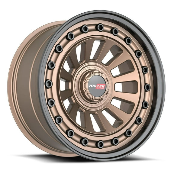 18x9 Vortek VRD-702 Matte Bronze W/ Black Bolts & Lip Wheel 6x135/6x5.5 (-12mm)