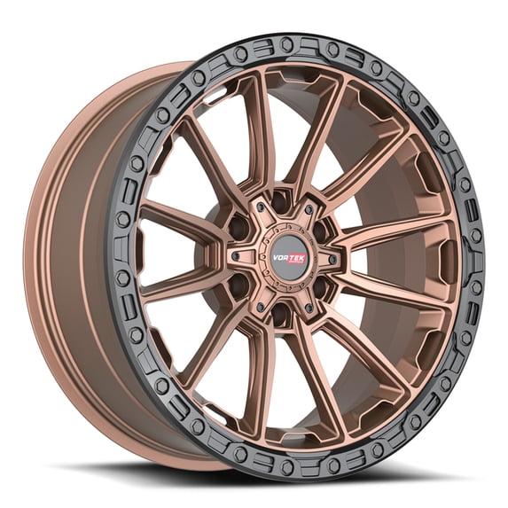 18x9 Vortek VRT-601 Matte Bronze With Black Bead Ring Wheel 6x135/6x5.5 (-12mm)