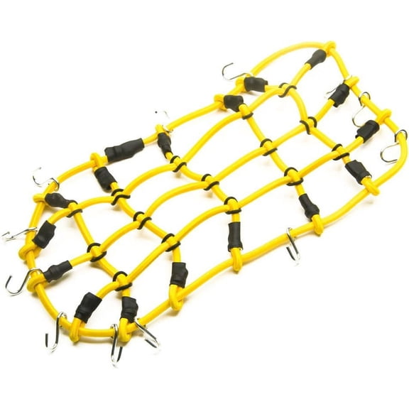 18x9cm Black Elastic Luggage Net with Hook for RC Crawler Truck 1:10 Scale Durable Bungee Material Storage Solution