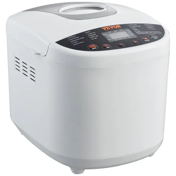 19 in 1 2LB Automatic Bread Maker Machine with Gluten Free Setting Nonstick Ceramic Pan Digital Programmable for Whole Wheat Bread 3 Loaf Sizes 3 Crust Colors White