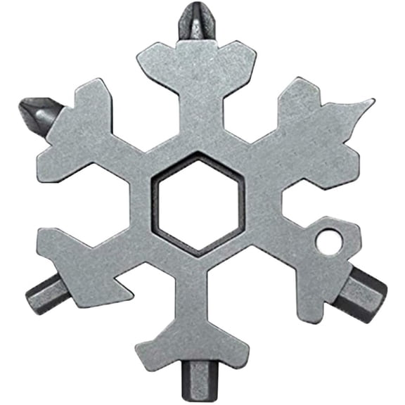 19 In 1 Incredible Tool  Easy N Genius - FEX 19-in-1 Stainless Steel Snowflakes Multi-Tool - 19-in-1 Stainless Multi-tool Father's Day Gift Christmas Present (Standard, Stainless - Silver)