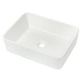 thumbnail image 1 of 19"×15" White Ceramic Rectangular Vessel Bathroom Sink, 1 of 9