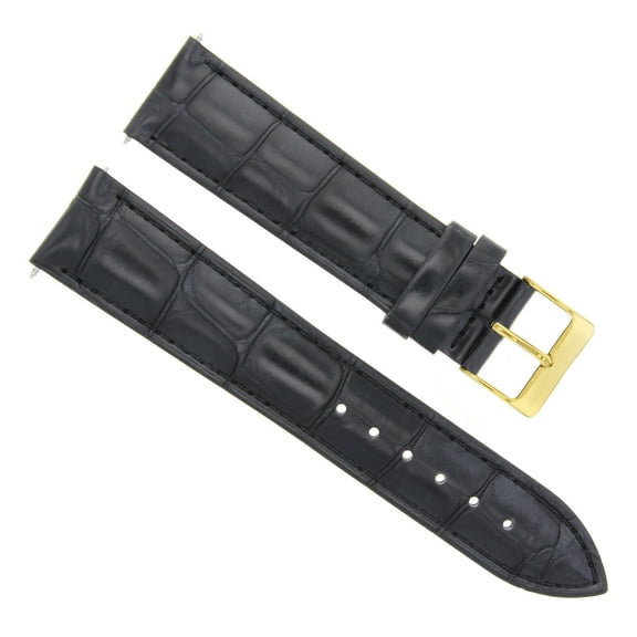 19/18MM LEATHER WATCH BAND STRAP FOR ROLEX CELLINI WATCH BLACK GOLD