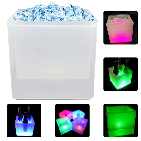 19*19*18.5cm RGB Tabletop LED Ice Bucket Multi-coloured Ice Bucket for Bars Homes KTV Weddings Banquets