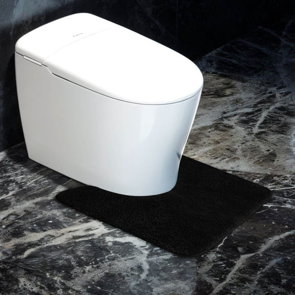 19*19Inch U-Shaped Toilet Bath Mat, Ultra Soft Plush Non Slip Water Absorbent Rug, Fits Toilet Base Bathroom Floor Mat