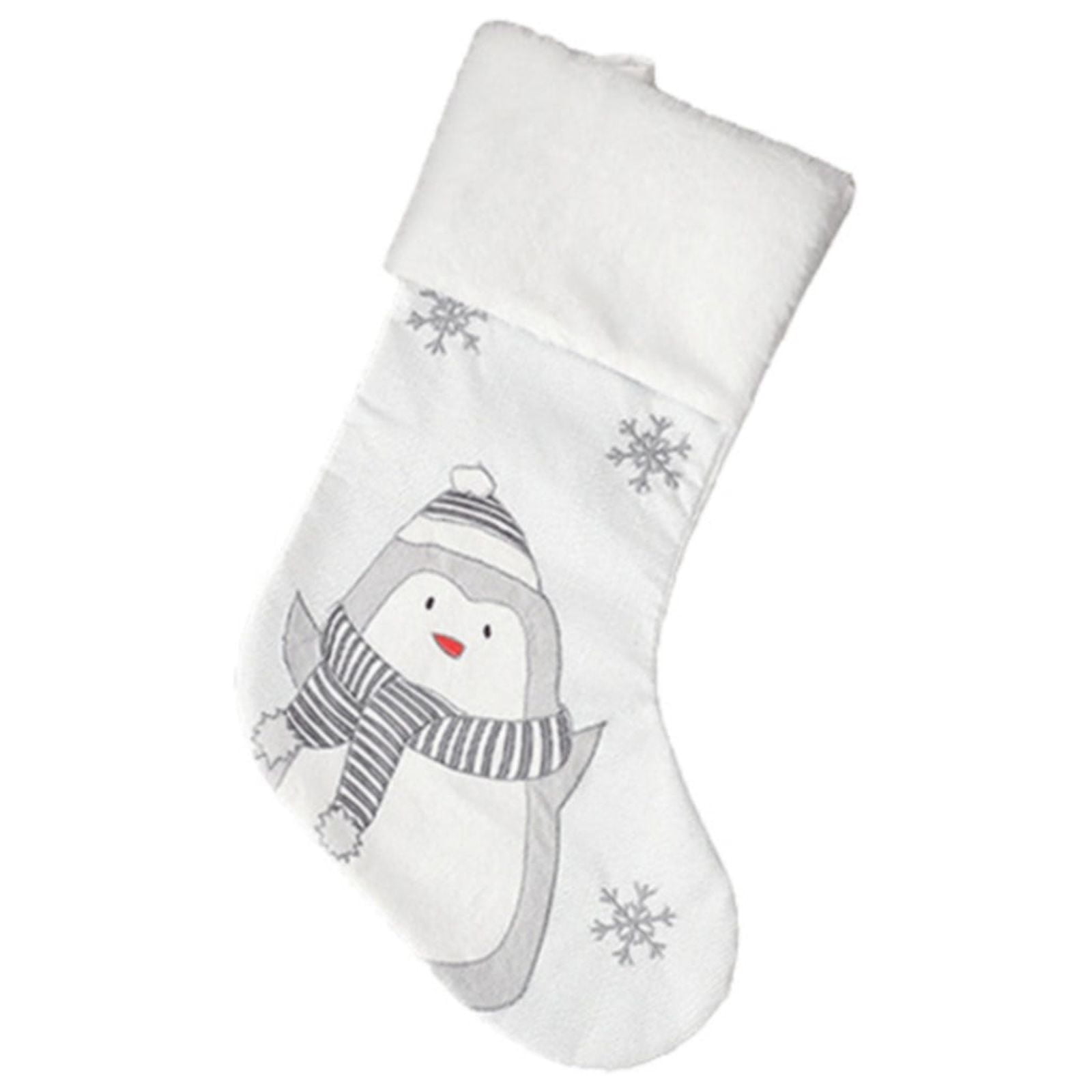 19.2*8.66 IN White Christmas Socks Penguin Snowman Bear Four Bag