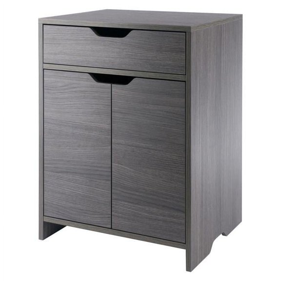 19.2 in. Nova 1-Drawer Storage Cabinet with 2 Shelf, White