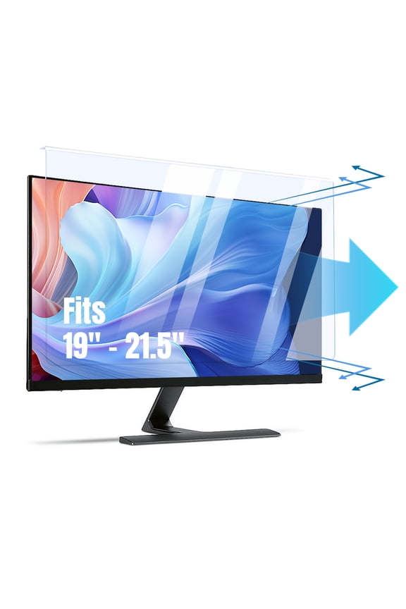 19-21.5 inch Computer Anti Blue Light Screen Protector, Hanging Desktop Monitor Blue Light Filter for 19.5, 20, 21, 21.5 inch Widescreen Monitor, Universal PC Anti Scratch Eye Protection Cover