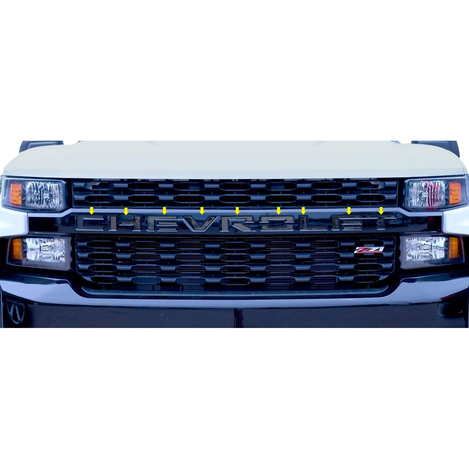 19-23 Chevy Silverado 1500 Putco Chevrolet Grille Lettering Kits-Black ...