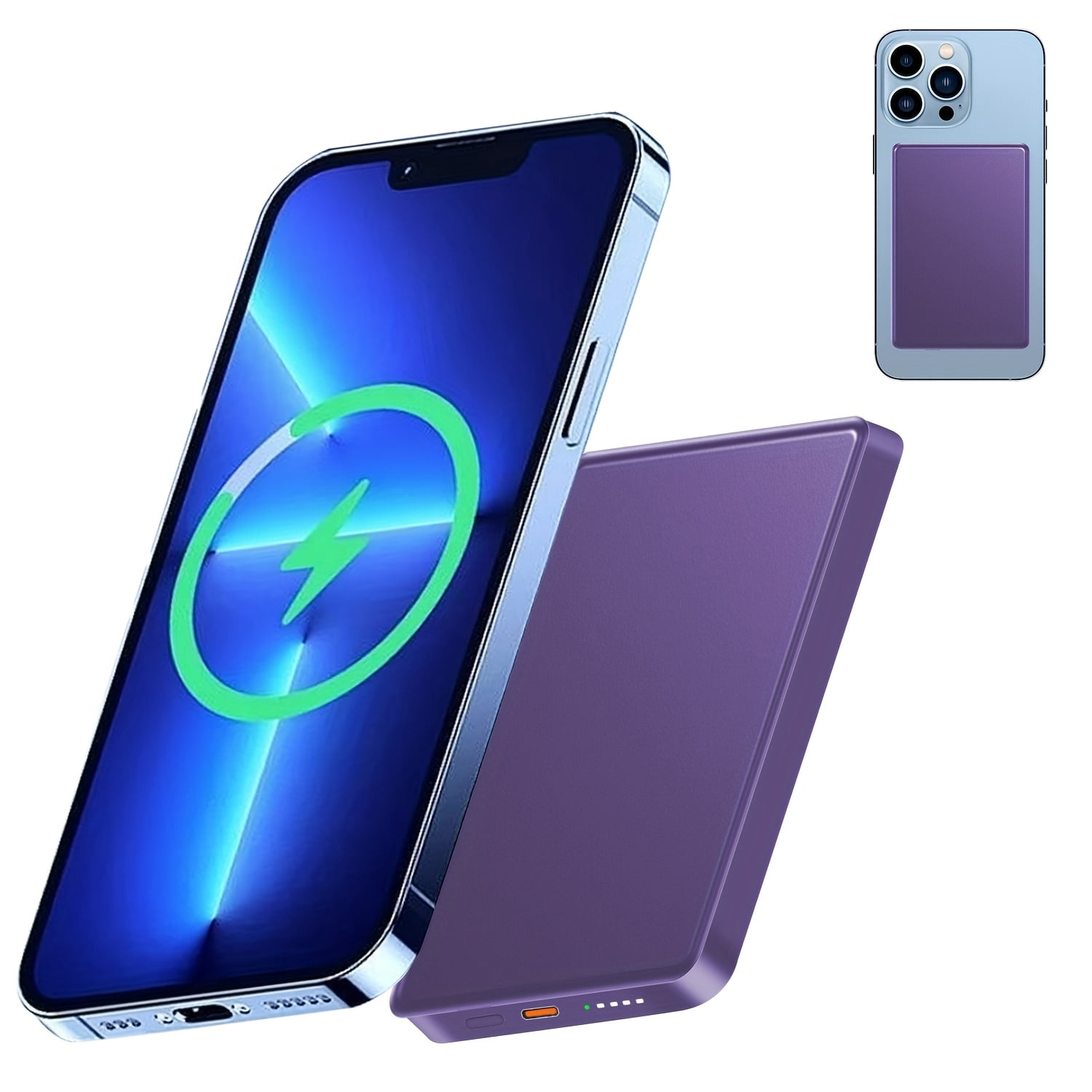 19.25W PD Charging Power Bank 5000Mah - Compact Wireless Charger, Magnetic Charging Pack, USB Type-C, Rechargeable Lithium Polymer Battery for Mobile Devices