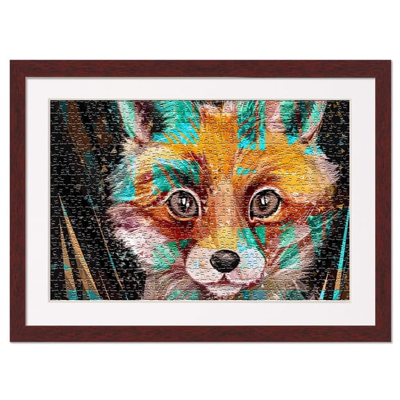 19.25x28 Jigsaw Puzzle Frame Kit - Kit Includes Puzzle Glue Sheets, Brown Wood Puzzle Frame with