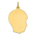 thumbnail image 1 of 19.2mm 14k Solid Yellow Gold Plain Medium .011 Gauge Facing Right Engravable Head Charm Pendant Necklace for Women, 1 of 2