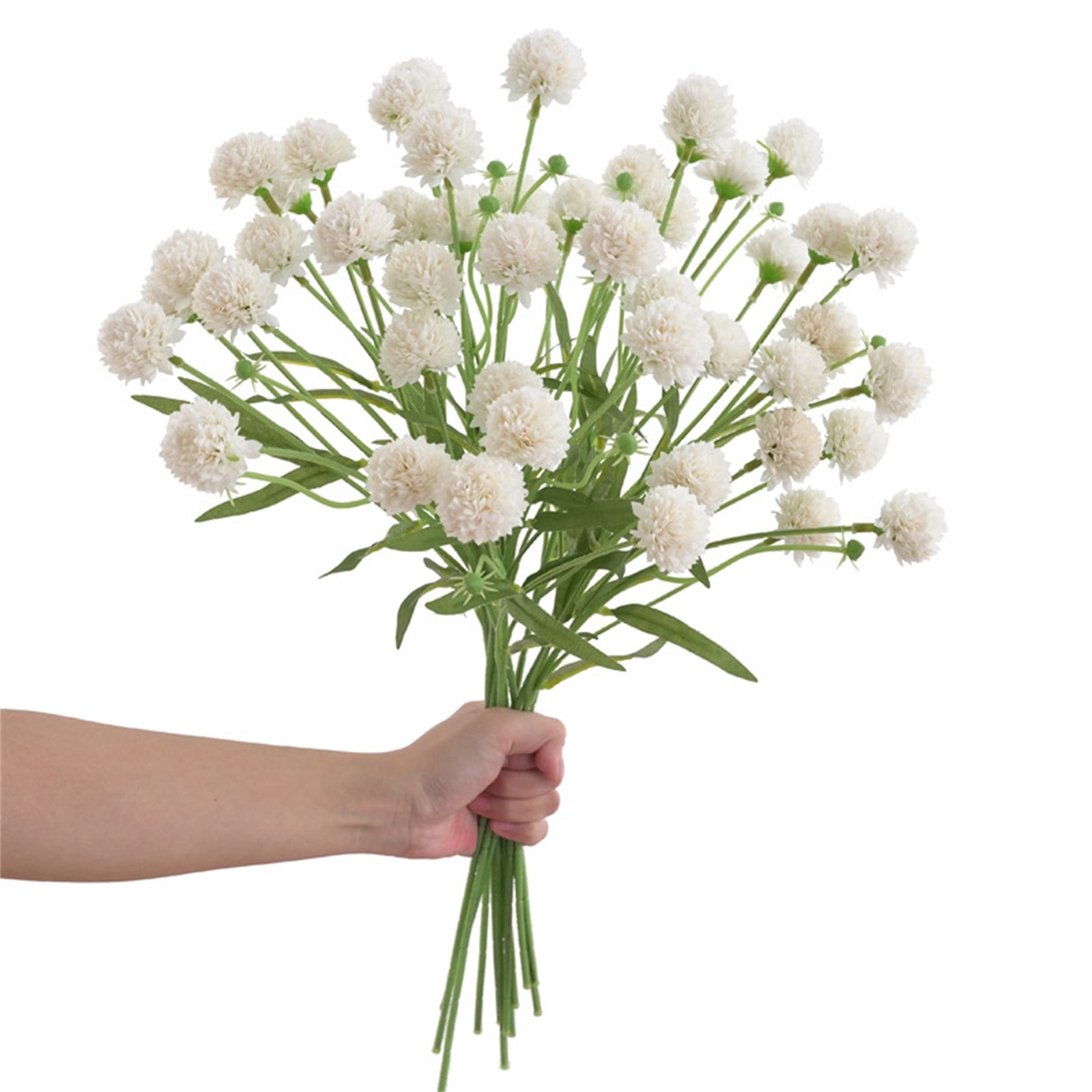 SDJMa Artificial Gypsophila Flower, 2 Forks, 66 White Blooms
