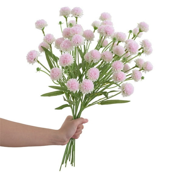 19.3 Inch Mini Chrysanthemum Floral Arrangements, Artificial Flowers Chrysanth Mini Fake Flower Wedding Bouquet Table Centerpieces, Light Pink