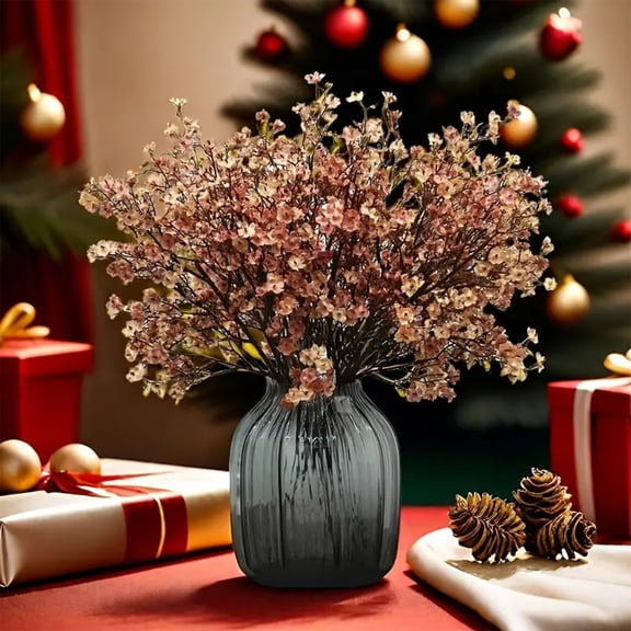 19.3 Inch Simulated Wintersweet Flower Bouquet Artificial Fall Yellow Flower Arrangement Autumn Thanksgiving Christmas Desktop Decor Home Centerpiece Plastic Lifelike Holiday Gift