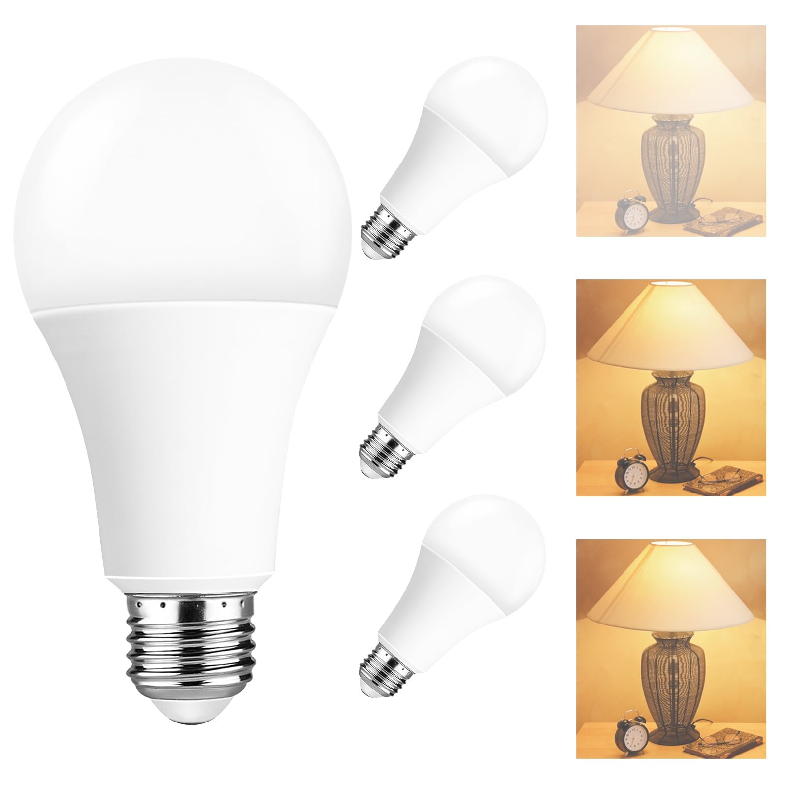 19 3 Way LED Light Bulbs, Warm White 3000K, 30/70/100W Equiv. (6/10/15W