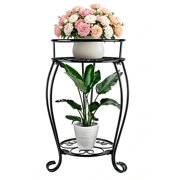 19.33inch Tall Plant Stand for Flower Pot Heavy Duty Potted Holder Indoor Outdoor Metal Rustproof Iron Garden Container Round Supports Rack
