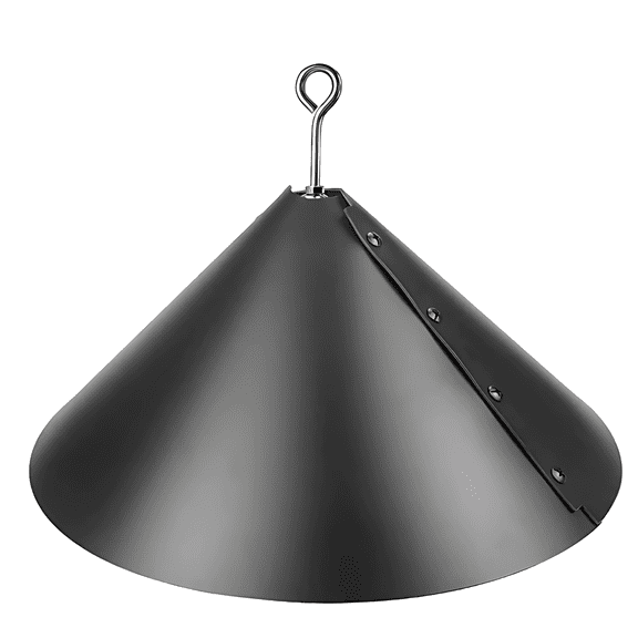 19 in / 48.3 cm Squirrel Baffle for Hanging Bird Feeder, Anti-Squirrel Design Bird Feeder Cover, Plastic Squirrel Guard with Hook, Weatherproof, Black