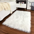 thumbnail image 1 of 19.5*19.5inch White Fur Rug Ultra Soft Fluffy Sheepskin Fur Area Rugs for Bedroom Carpet Sofa Living Room Roofei, 1 of 5