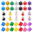 thumbnail image 1 of 19.5~28x15~21x14.5~20mm 30Pcs 3 Style Acrylic Pendants with Iron Finding Dice Mixed Color hole: 2mm 10pcs/style, 1 of 7