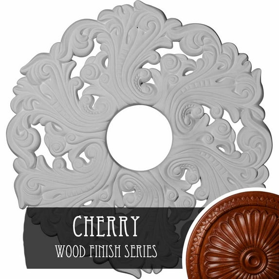 19 5/8"OD x 4 3/4"ID x 1 3/4"P Orrington Ceiling Medallion (Fits Canopies up to 4 3/4"), Hand-Painted Cherry