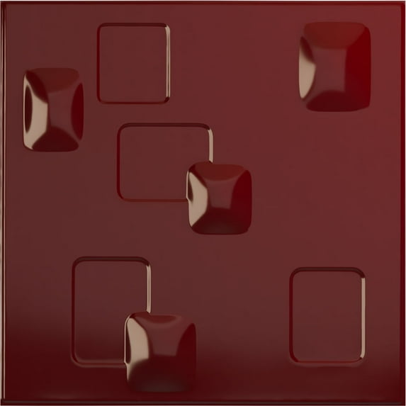 19 5/8"W x 19 5/8"H Avila EnduraWall Decorative 3D Wall Panel, Gloss Merlot (Covers 2.67 Sq. Ft.)