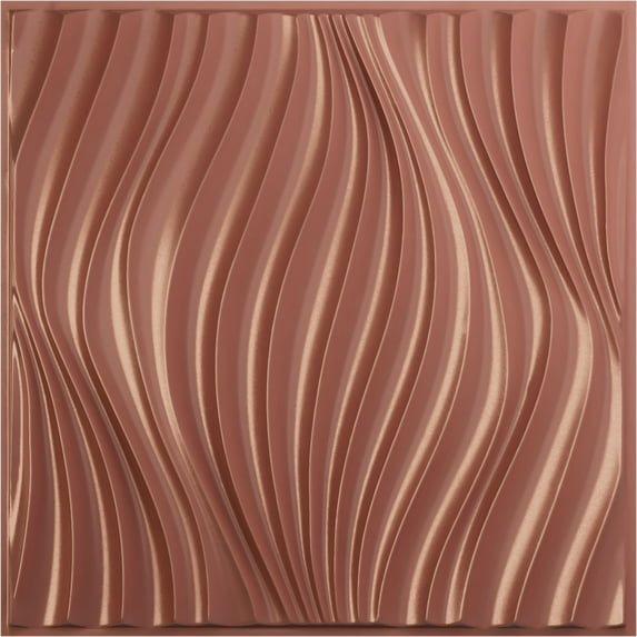 19 5/8"W x 19 5/8"H Billow EnduraWall Decorative 3D Wall Panel, Universal Pearl Metallic Champagne Pink (Covers 2.67 Sq. Ft.)