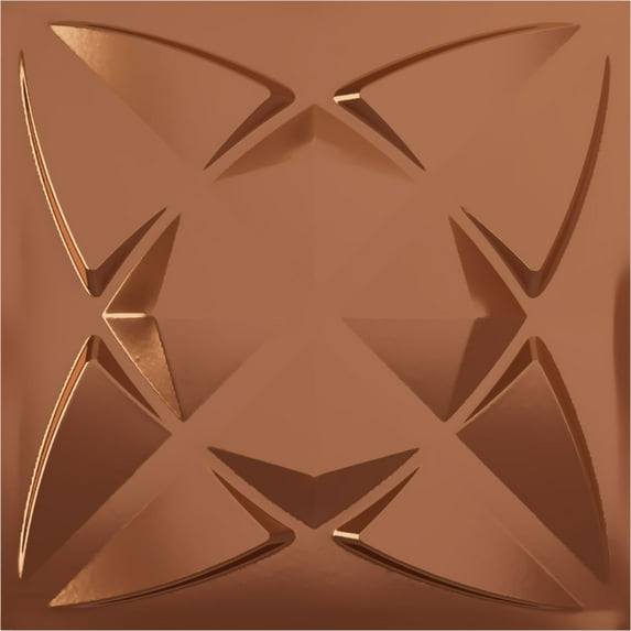 19 5/8"W x 19 5/8"H Blossom EnduraWall Decorative 3D Wall Panel, Bright Coat Copper (Covers 2.67 Sq. Ft.)