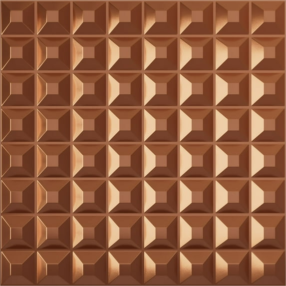 19 5/8"W x 19 5/8"H Bradford EnduraWall Decorative 3D Wall Panel, Bright Coat Copper (Covers 2.67 Sq. Ft.)