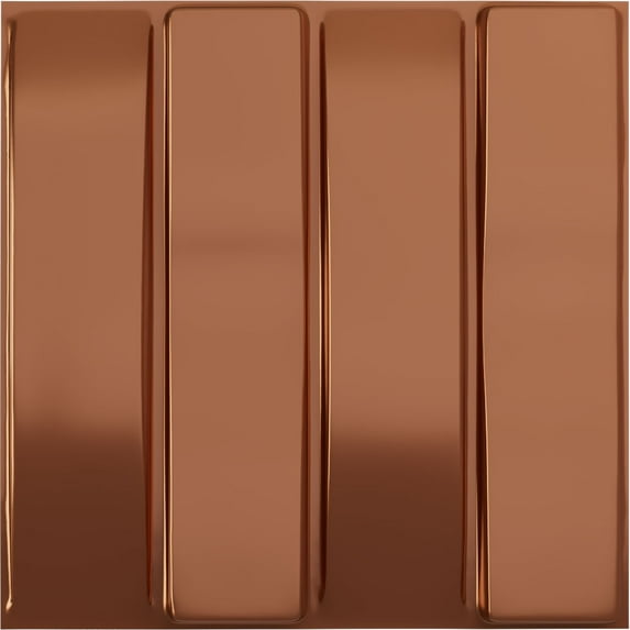 19 5/8"W x 19 5/8"H Caputo EnduraWall Decorative 3D Wall Panel, Bright Coat Copper (Covers 2.67 Sq. Ft.)