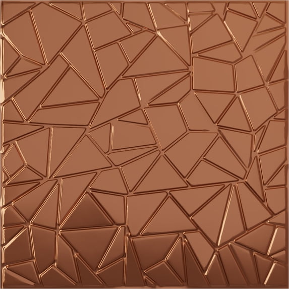 19 5/8"W x 19 5/8"H Elwod EnduraWall Decorative 3D Wall Panel, Bright Coat Copper (Covers 2.67 Sq. Ft.)