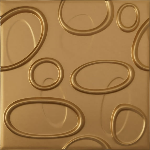 19 5/8"W x 19 5/8"H Felix EnduraWall Decorative 3D Wall Panel, Bright Coat Gold (Covers 2.67 Sq. Ft.)