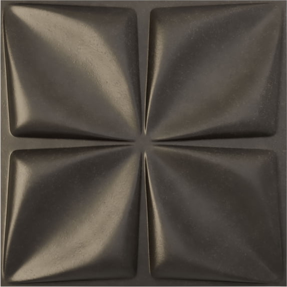 19 5/8"W x 19 5/8"H Riley EnduraWall Decorative 3D Wall Panel, Universal Aged Metallic Weathered Steel (Covers 2.67 Sq. Ft.)