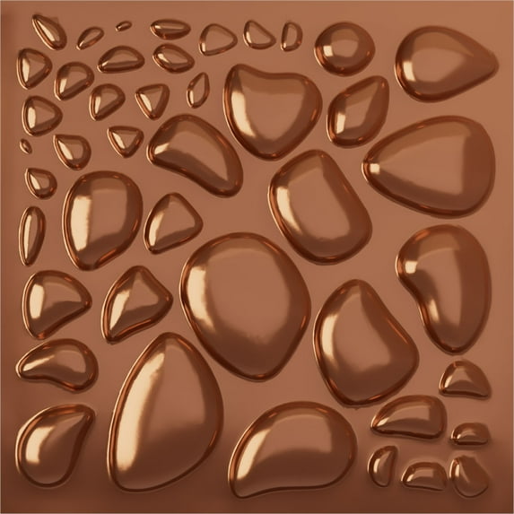19 5/8"W x 19 5/8"H Shale EnduraWall Decorative 3D Wall Panel, Bright Coat Copper (Covers 2.67 Sq. Ft.)