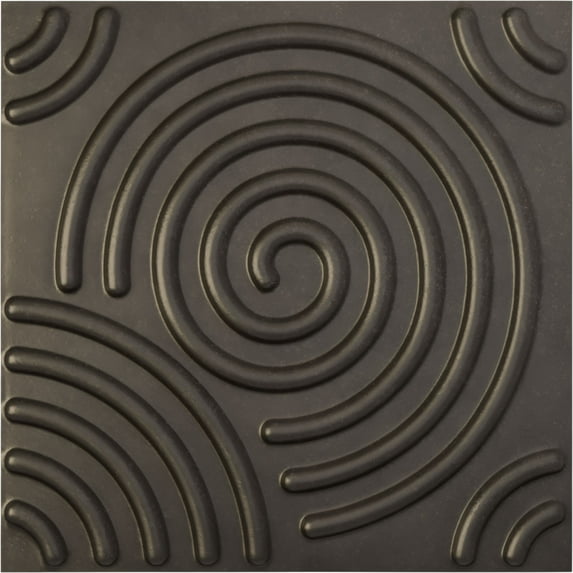 19 5/8"W x 19 5/8"H Spiral EnduraWall Decorative 3D Wall Panel, Universal Aged Metallic Weathered Steel (Covers 2.67 Sq. Ft.)