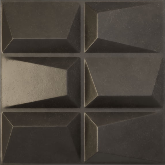 19 5/8"W x 19 5/8"H Stratford EnduraWall Decorative 3D Wall Panel, Universal Aged Metallic Weathered Steel (Covers 2.67 Sq. Ft.)