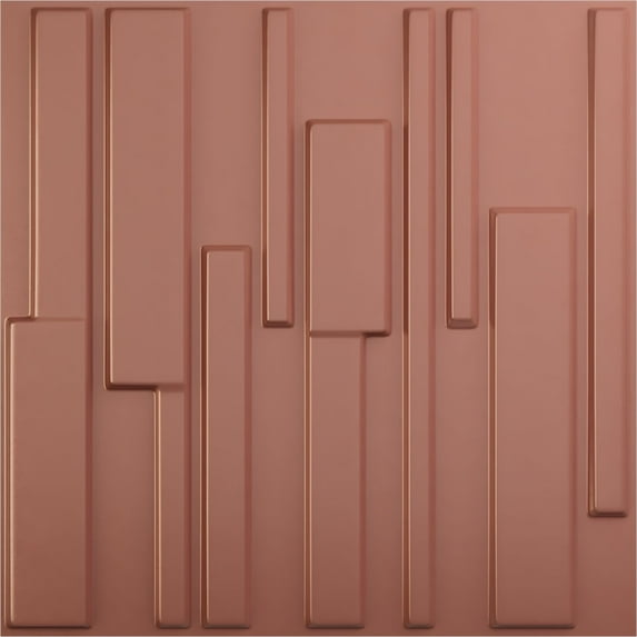 19 5/8"W x 19 5/8"H Wigan EnduraWall Decorative 3D Wall Panel, Universal Pearl Metallic Champagne Pink (Covers 2.67 Sq. Ft.)