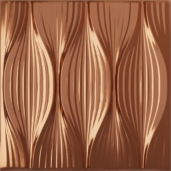 19 5/8"W x 19 5/8"H Willow EnduraWall Decorative 3D Wall Panel, Bright Coat Copper (Covers 2.67 Sq. Ft.)