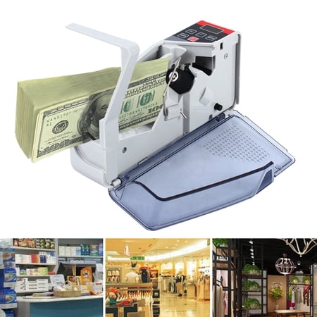YUQXICC 19*5*9cm Portable Money Counter Money Counting Machine V40 Banks Stores with LED Display Screen
