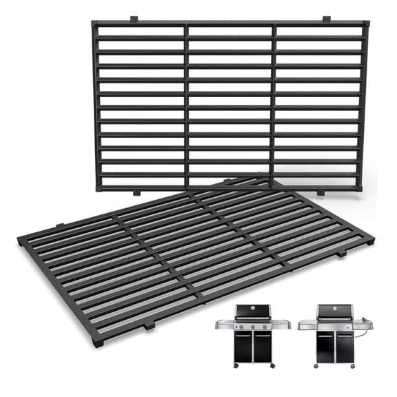 19.5" Grill Grates for Weber Genesis 300 Series, Genesis E310 E320 E330 S310 S320 S330, Replacement Parts for Weber 7524,7528, Cast Iron Grill Grates