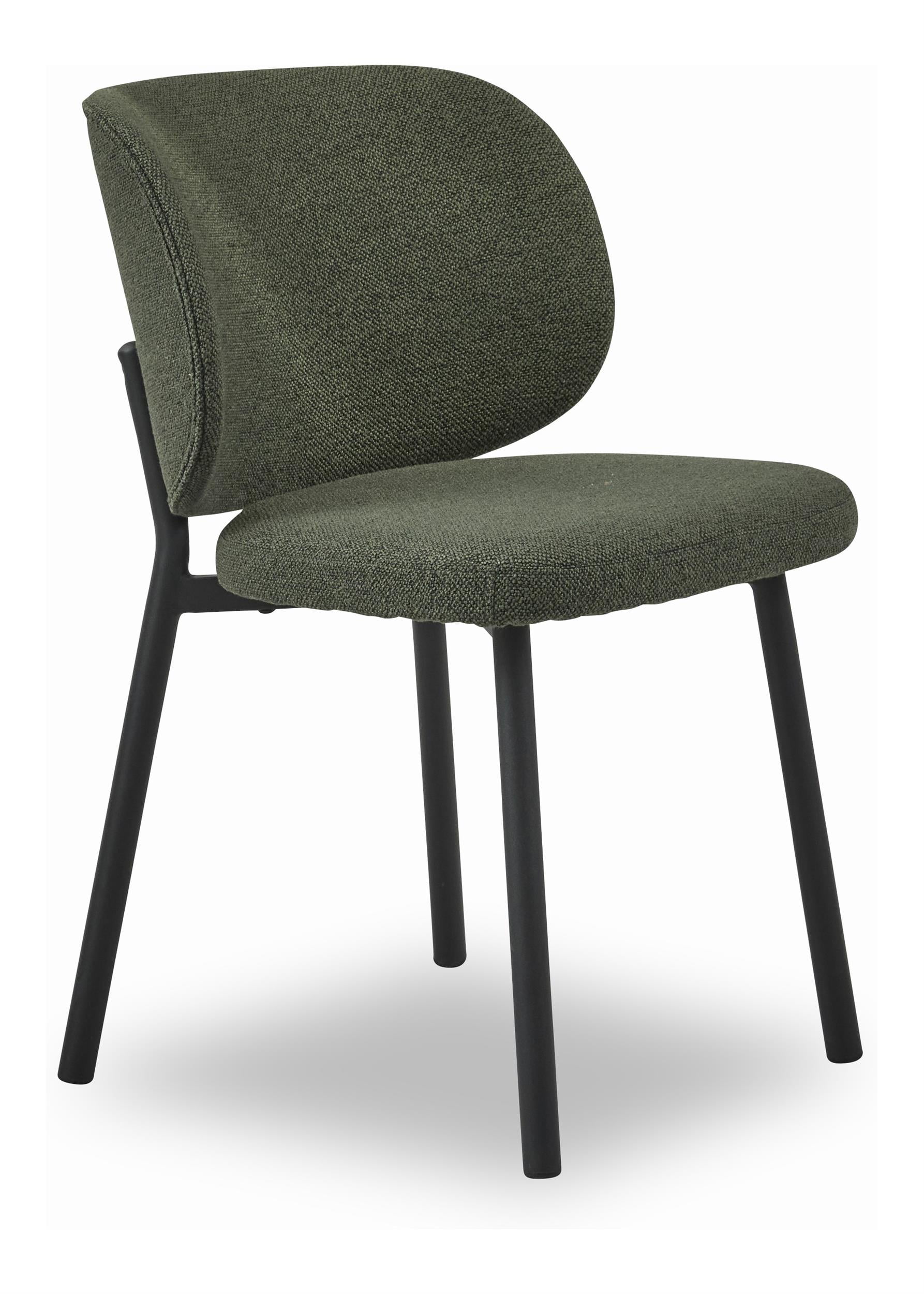 Forest Green Upholstered Metal Frame Side Chair, 32" Height