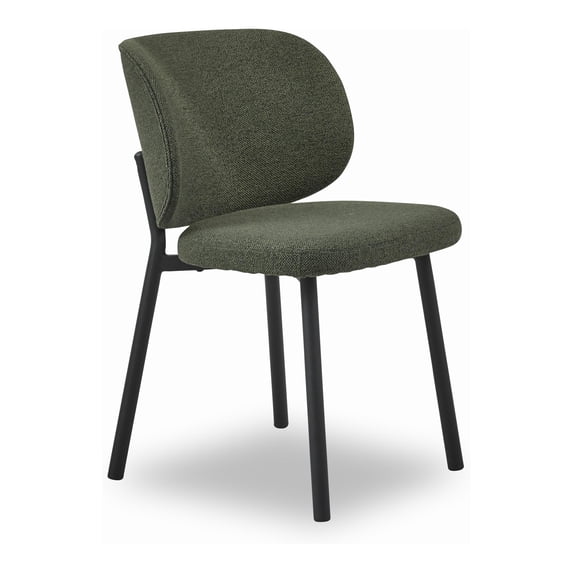 19.5''H Contemporary Steel Dining Chair in Forest 2 Pieces